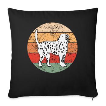 Dalmatian Dog Dog Lovers Retro Gift - Sofa pillowcase 17,3'' x 17,3'' (45 x 45 cm) - black - Front