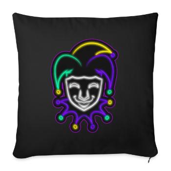 Bouffon Outline pour Mardi Gras - Housse de coussin décorative 45 x 45 cm - noir - Devant