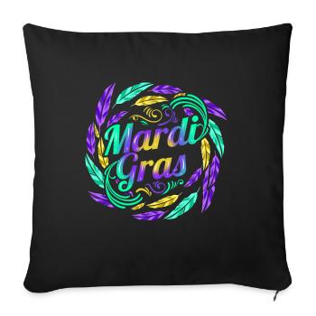 Lettering In A Circle Circule Of Feathers For - Sofa pillowcase 17,3'' x 17,3'' (45 x 45 cm) - black - Front