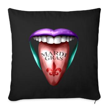 Out Stretched Tongue For Mardi Gras - Sofa pillowcase 17,3'' x 17,3'' (45 x 45 cm) - black - Front