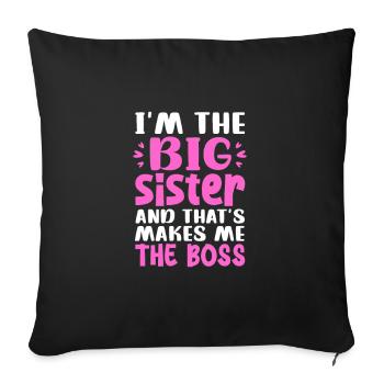 Older sister - Sofa pillowcase 17,3'' x 17,3'' (45 x 45 cm) - black - Front