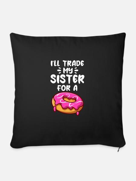 Schwester - Sofakissenbezug 45 x 45 cm - Schwarz