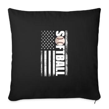 Softball USA Baseball America Pitcher Gift - Housse de coussin décorative 45 x 45 cm - noir - Devant