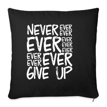 Jamais Abandonner — Typographie Pinceau - Housse de coussin décorative 45 x 45 cm - noir - Devant