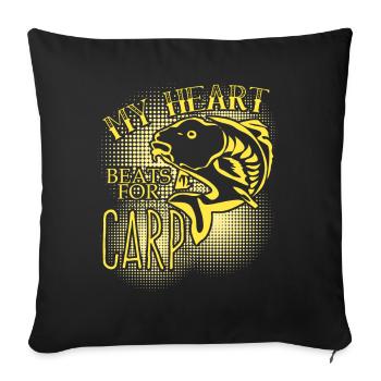 Pêche à la ligne Pêche à la carpe Pêche - Housse de coussin décorative 45 x 45 cm - noir - Devant