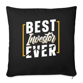 Meilleur investisseur jamais investi - Housse de coussin décorative 45 x 45 cm - noir - Devant