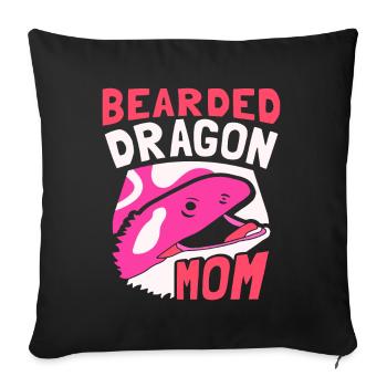 Bearded Dragon Mama Bearded Dragon Animal - Sofa pillowcase 17,3'' x 17,3'' (45 x 45 cm) - black - Front
