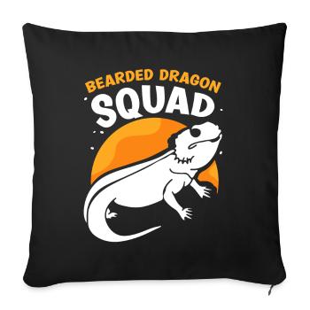 Bearded Dragon Squad Pet Bearded Dragon Animal - Housse de coussin décorative 45 x 45 cm - noir - Devant