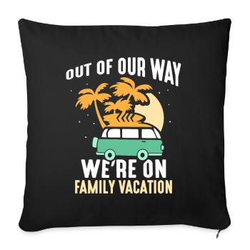 À l’écart Nous sommes en famille de vacances en famille - Housse de coussin décorative 45 x 45 cm - noir - Devant