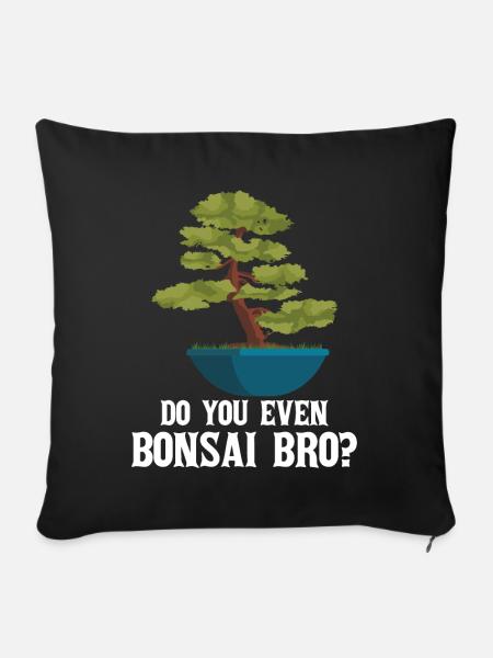 Bonsai Baum - Sofakissenbezug 45 x 45 cm - Schwarz