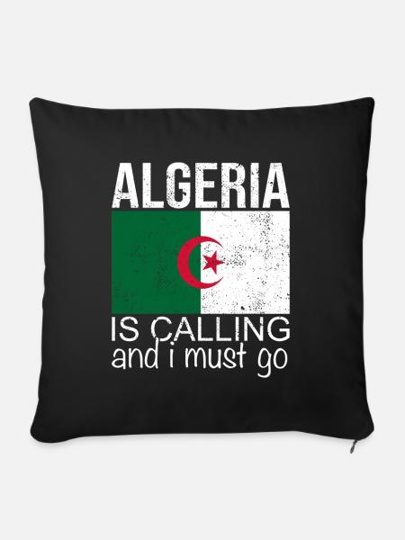 Algerien Spruch - Sofakissenbezug 45 x 45 cm - Schwarz
