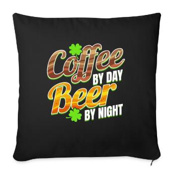 Shamrocks Coffee By Day And Beer By Night On St - Sofakissenbezug 45 x 45 cm - Schwarz - Vorne