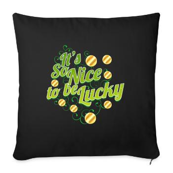 C’est tellement agréable d’avoir de la chance le jour de la Saint-Patrick - Housse de coussin décorative 45 x 45 cm - noir - Devant