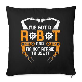 Ingénieur Robotique Robot Vintage - Housse de coussin décorative 45 x 45 cm - noir - Devant