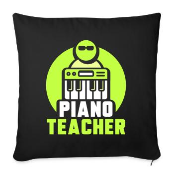 Piano teacher Musician Piano Pianist - Sofa pillowcase 17,3'' x 17,3'' (45 x 45 cm) - black - Front