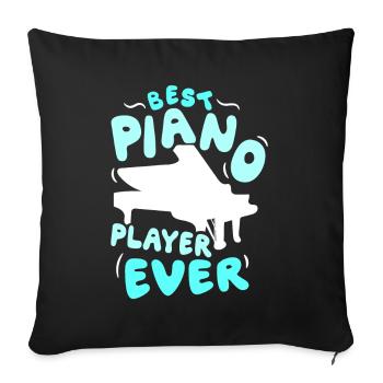 Meilleur pianiste musicien de piano de tous les temps - Housse de coussin décorative 45 x 45 cm - noir - Devant