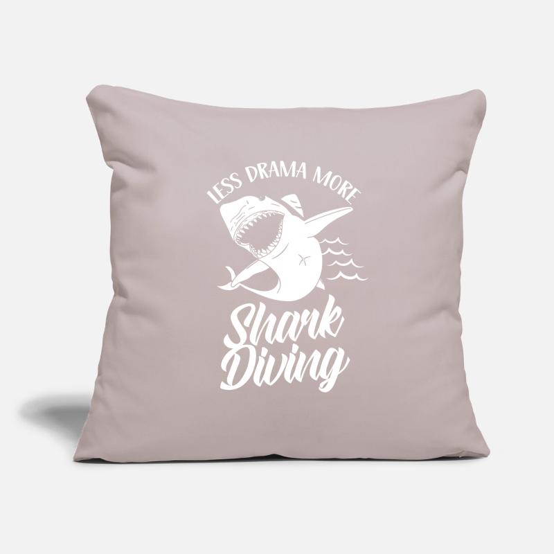 Moins de drame Plus de plongée avec les requins Plongée avec les requins Requins Housse de coussin décorative 45 x 45 cm