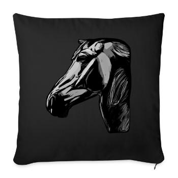 Horse Animal Motif - Sofa pillowcase 17,3'' x 17,3'' (45 x 45 cm) - black - Front