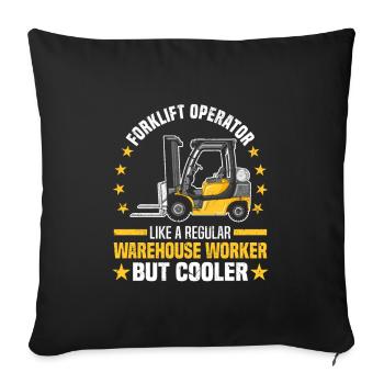 Forklift Driver Forklift Gifts - Sofa pillowcase 17,3'' x 17,3'' (45 x 45 cm) - black - Front