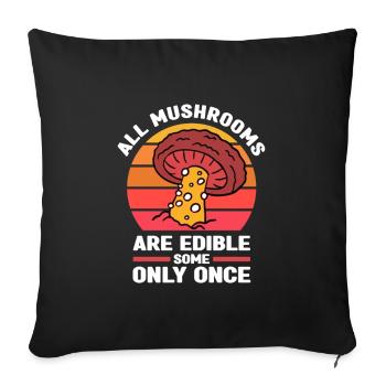 Mushroomer - Sofa pillowcase 17,3'' x 17,3'' (45 x 45 cm) - black - Front
