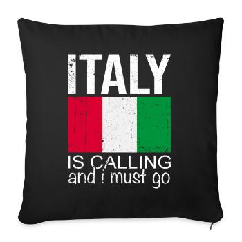 Italien Spruch - Sofakissenbezug 45 x 45 cm - Schwarz - Vorne