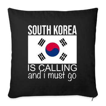 Citation Corée du Sud - Housse de coussin décorative 45 x 45 cm - noir - Devant