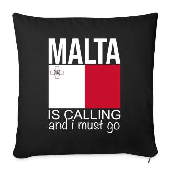 Malta Saying - Sofa pillowcase 17,3'' x 17,3'' (45 x 45 cm) - black - Front