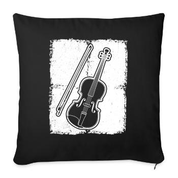 Violon Violoniste Violoniste - Housse de coussin décorative 45 x 45 cm - noir - Devant