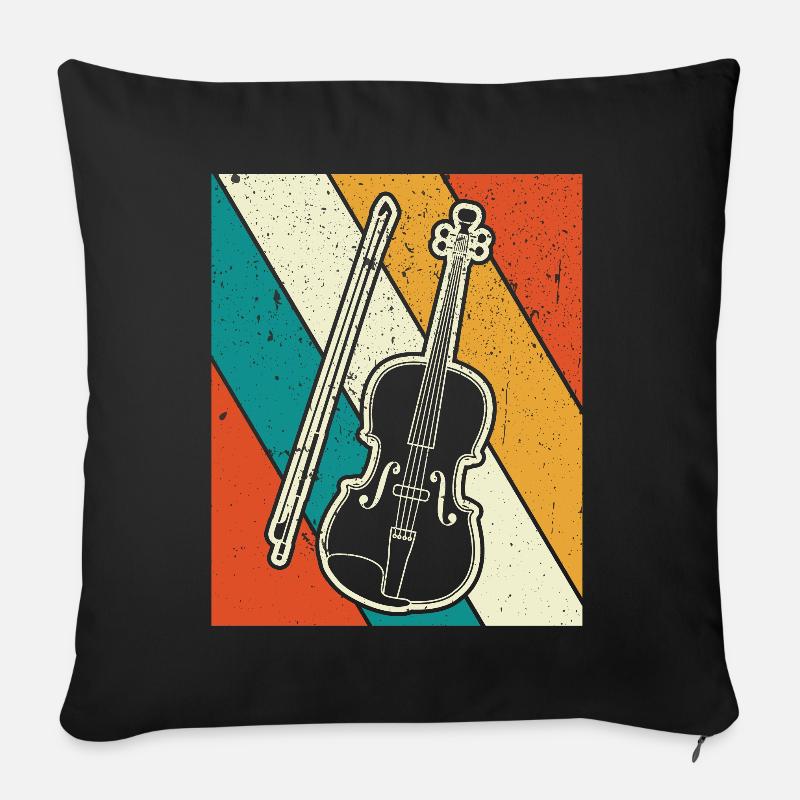 Geige Violine Geiger Violinist - Sofakissenbezug 45 x 45 cm - Schwarz