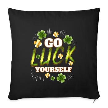 Shamrock Allez vous porter chance le jour de la Saint-Patrick - Housse de coussin décorative 45 x 45 cm - noir - Devant