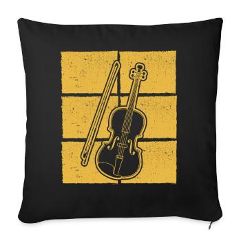Violon Violoniste Violoniste - Housse de coussin décorative 45 x 45 cm - noir - Devant