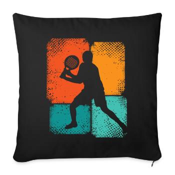 Padel player Padeltennis Retro Paddletennis Padel - Sofa pillowcase 17,3'' x 17,3'' (45 x 45 cm) - black - Front