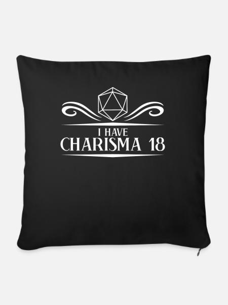 Tabletop Charisma Joke RPG - Sofakissenbezug 45 x 45 cm - Schwarz
