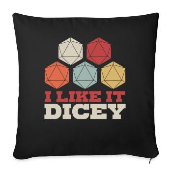 RPG D20 Dice Jeu de rôle sur table - Housse de coussin décorative 45 x 45 cm - noir - Devant