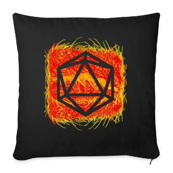 D20 Dice RPG Tabletop Board Game - Sofakissenbezug 45 x 45 cm - Schwarz - Vorne