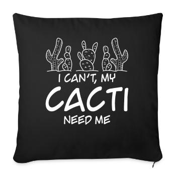 Cactus Garden Cacti - Sofa pillowcase 17,3'' x 17,3'' (45 x 45 cm) - black - Front