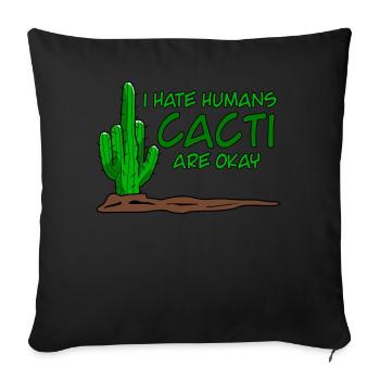 Cactus Middle Finger Cacti - Sofa pillowcase 17,3'' x 17,3'' (45 x 45 cm) - black - Front