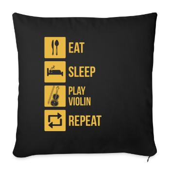 Violon Violoniste Violoniste - Housse de coussin décorative 45 x 45 cm - noir - Devant