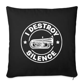 Drôle je détruis le silence pour Trupet Player - Housse de coussin décorative 45 x 45 cm - noir - Devant