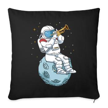 Trumpet Astronaut For Trumpet And Jazz Musicians - Sofa pillowcase 17,3'' x 17,3'' (45 x 45 cm) - black - Front
