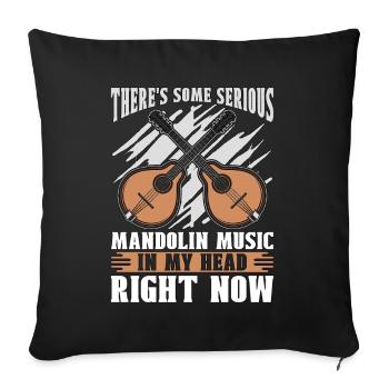 Mandoline Il y a de la musique bluegrass sérieuse - Housse de coussin décorative 45 x 45 cm - noir - Devant