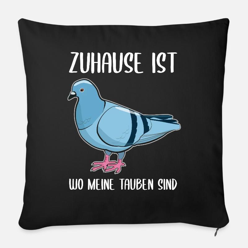Taube Taubenliebhaber Spruch Geschenk - Sofakissenbezug 45 x 45 cm - Schwarz
