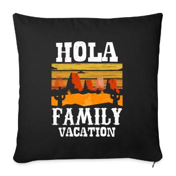 Hola Vacances en famille Vacances en famille Famille - Housse de coussin décorative 45 x 45 cm - noir - Devant