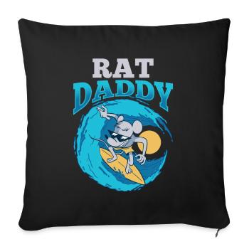 Rat Daddy Rat Papa Boy Type Rat Animal Cute - Sofa pillowcase 17,3'' x 17,3'' (45 x 45 cm) - black - Front