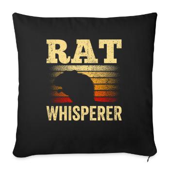 Rat Whisperer Rat Whisperer Animal Rats Sweet - Sofa pillowcase 17,3'' x 17,3'' (45 x 45 cm) - black - Front
