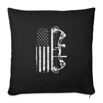 Bogenschiessen Bogenschütze Bogen Pfeil Geschenk - Sofakissenbezug 45 x 45 cm - Schwarz - Vorne