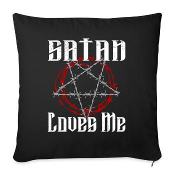 Satan Belzébuth Diable Gothique Pentagramme Mystique - Housse de coussin décorative 45 x 45 cm - noir - Devant