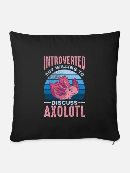 Axolotl Wassertier Wasser Geschenk - Sofakissenbezug 45 x 45 cm - Schwarz