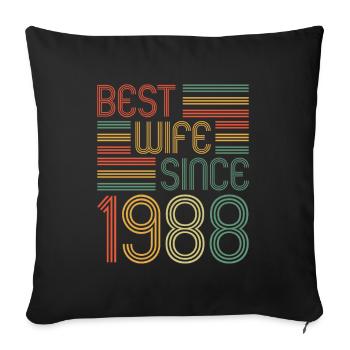 35th Wedding Anniversary Best Wife since 1988 - Sofa pillowcase 17,3'' x 17,3'' (45 x 45 cm) - black - Front