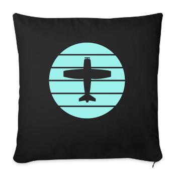 Airplane - Sofa pillowcase 17,3'' x 17,3'' (45 x 45 cm) - black - Front